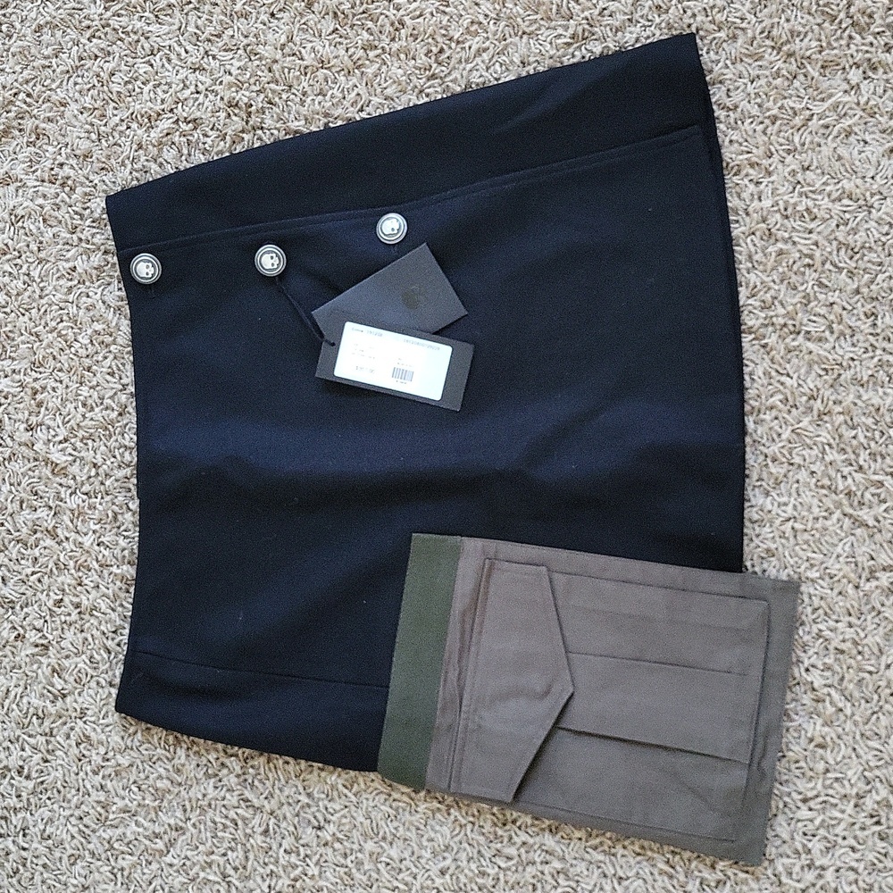 NWT Hydrogen Alberto Biani Skirt Wrap Mini Wool Blend Size 44/Large Skulls